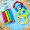 9Pcs Pool Diving Swim Toys Colorful Underwater Training Sinking Throwing Dive Rings Sticks for Kids Summer Swimming Party Game 4