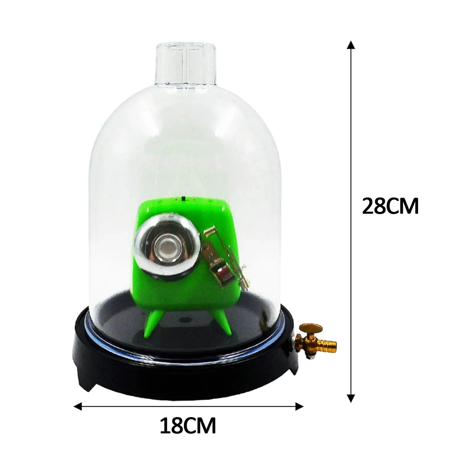 Sound Physics Demonstration Vacuum Bell Jar Set Glass Vacuum Hood Glassware Easy to Use Scientific Experimental for Classroom