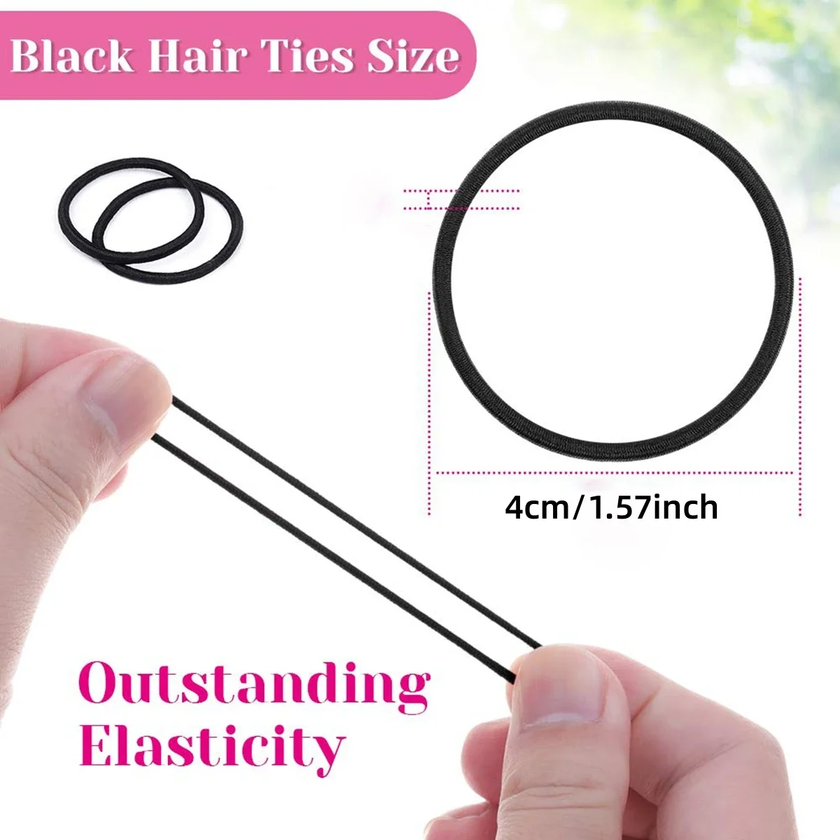 Small ponytail hair ties close-up