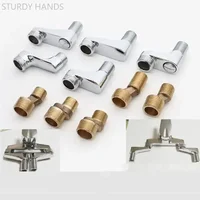 2Pcs Shower Faucet Curved Foot Adjustable Adapter Solid Brass Wall Mounted Replacement Angle Valve Kitchen Bathroom Accessories 2