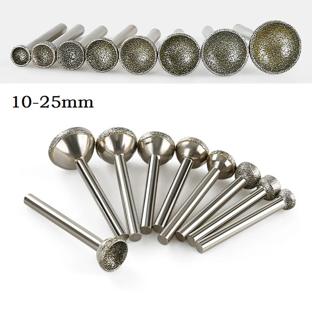 25mm 600 Grit Diamond Grinding Mounted Point – Spherical Concave Head Bit For Jade, Amber, Stone, Beeswax & Glass