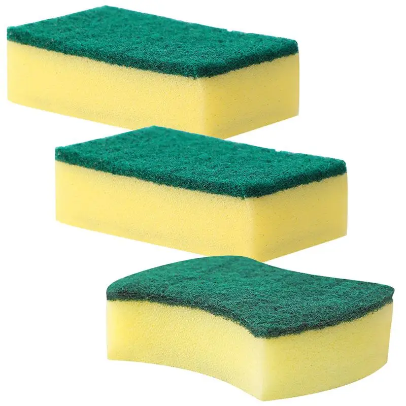 

Double Sided Dishwashing Sponge Heavy Duty Multipurpose Scrub Bowl Pot Cleaning Sponge Reusable Household Cleaning Supplies