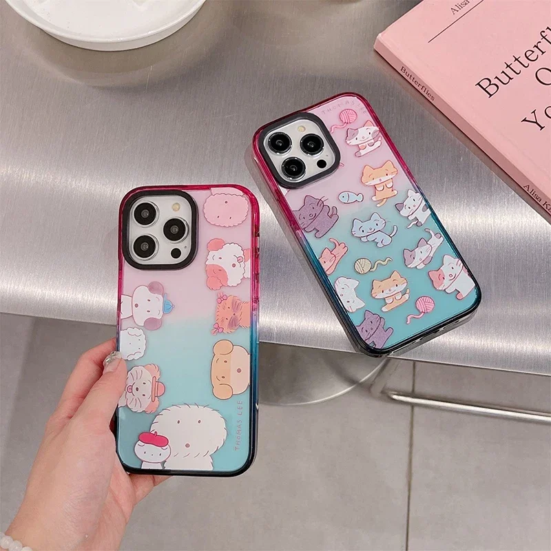 

Cute Animal Colorful Border Phone Case Cover for IPhone 11 12 13 14 15 Pro Max Case for IPhone 15 Pro Max