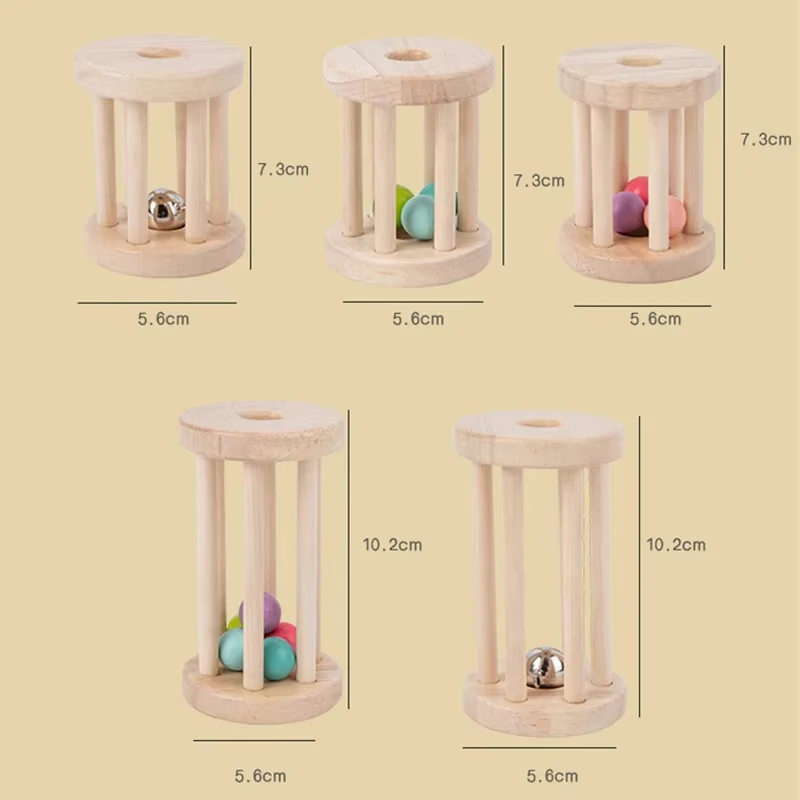 Montessori Baby Development Games of Children Girl 1 to 2 Years Wood Rattles Bell Color Early Educational Hearing Musical Toys 6