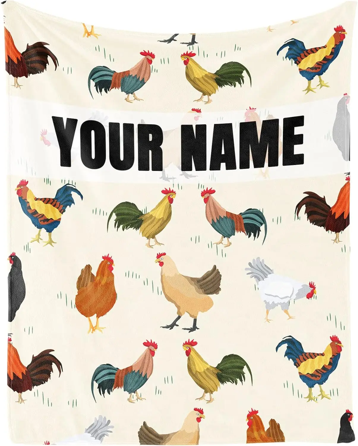 

Personalized Chicken Blanket Gifts with Throw Blanket for Kids Adults Lightweight Plush Soft Cozy Warm Flannel Blankets for Bed