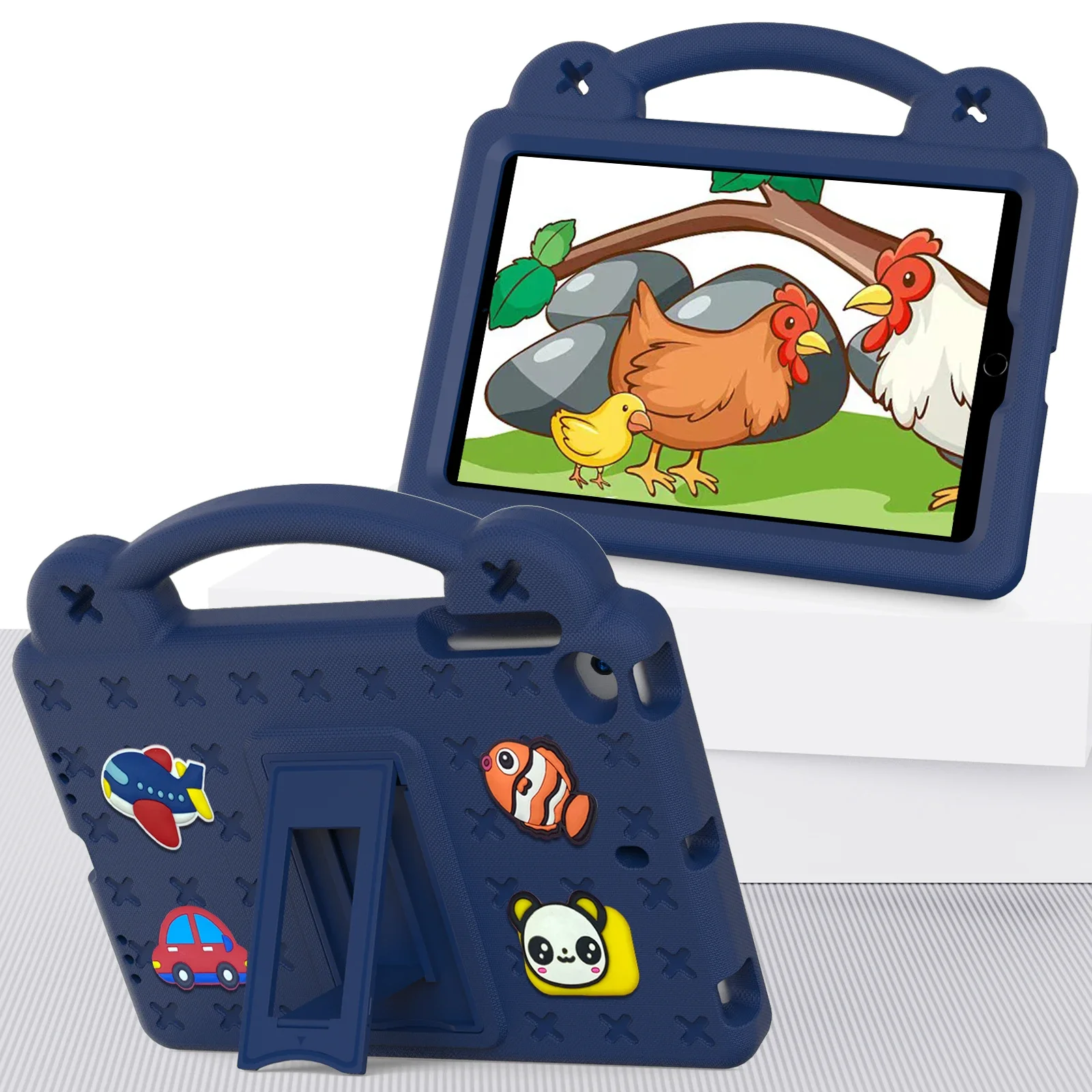 Children's Shockproof Cartoon Bear Tablet Case, EVA Foam Protection, 7.9-Inch