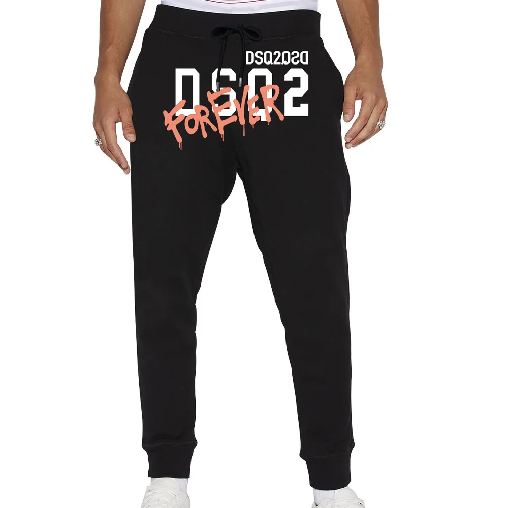

2023 DSQ2 Men's Jogging Sports Pants Casual Training Pants Sportswear Print Men's Straight Leg Sweatpants Gyms Outdoor Long Pant