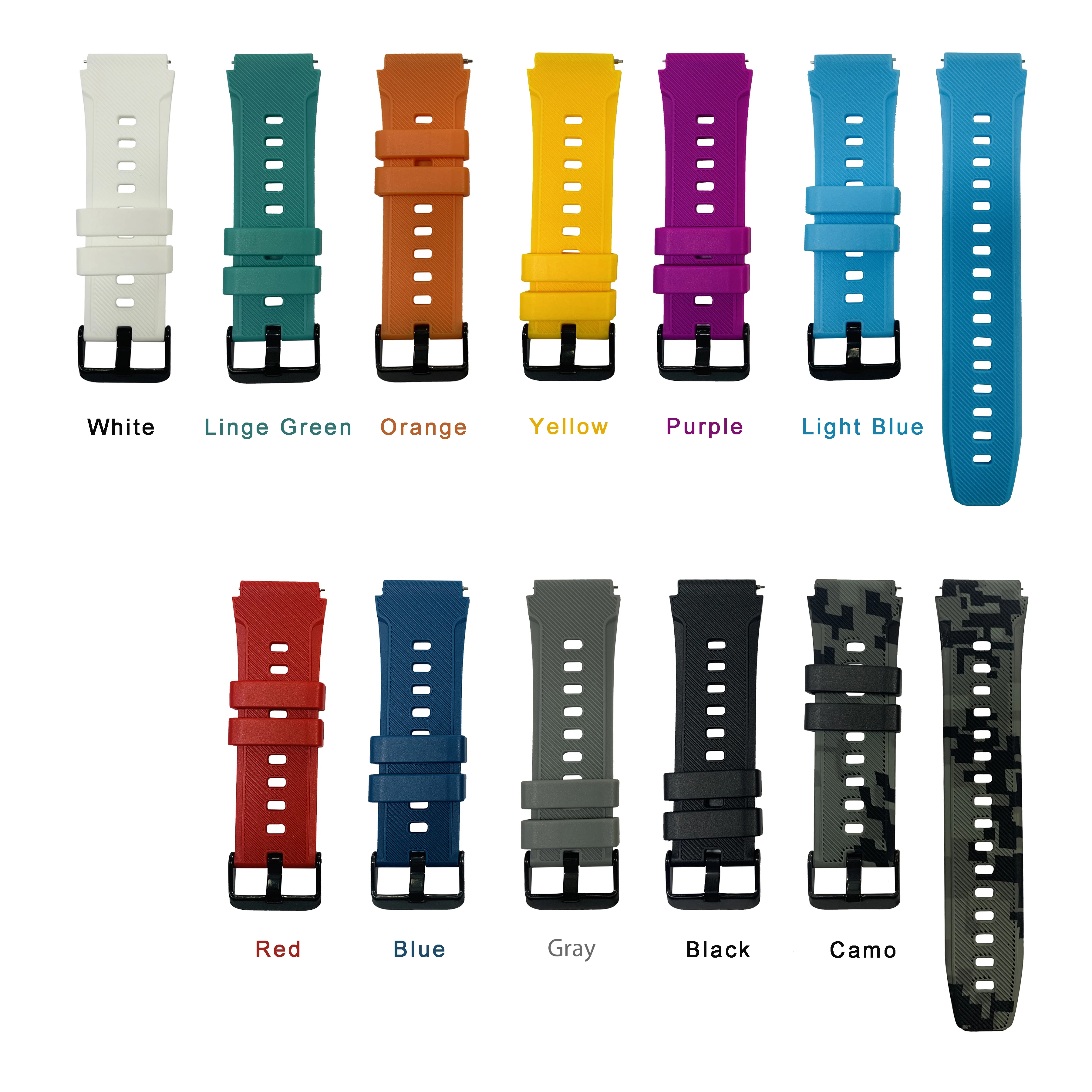 Waterproof Silicone Rubber Replacement Wrist Strap for Outdoor Sports Watches