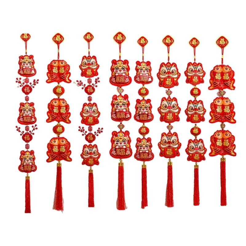 

2024 New Year Banners Chinese Spring Festival Colored Door Wall Hanging Pendant for Dragon New Year Decorations