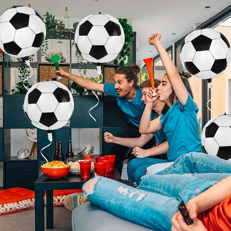 

4D European Football Cup Soccer Ball Foil Balloons Football Match Themed Party Supplies Kids Boys Birthday Decor Favors Helium