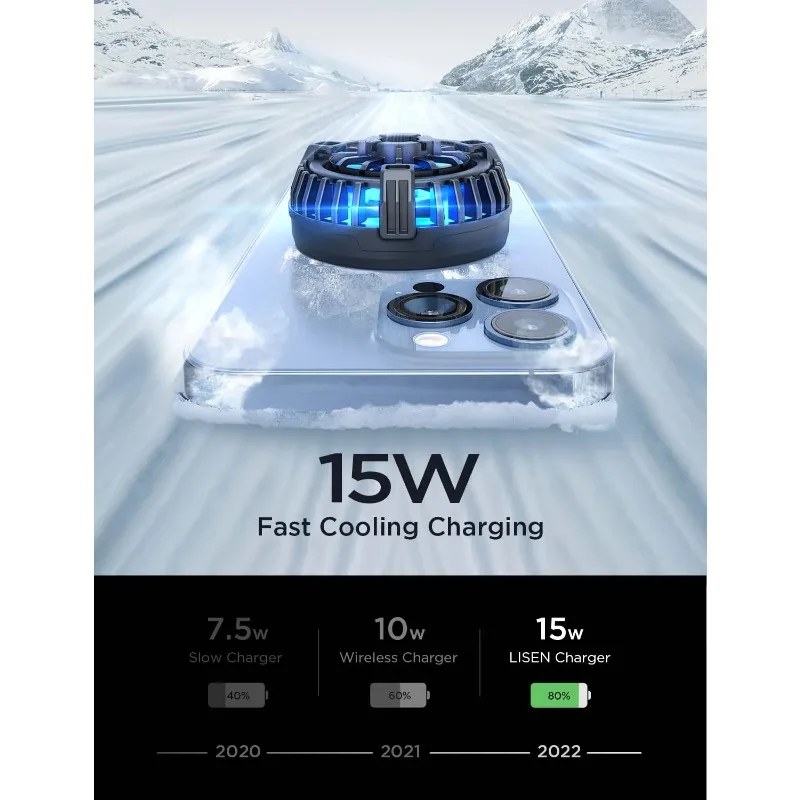 15W 무선 자동차 충전기 마운트 핸즈프리 전화 홀더 자동차 대시보드용 고속 냉각 무선 충전 브래킷