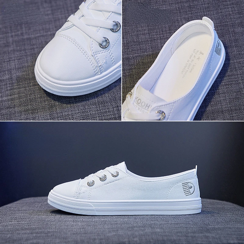 White Women Shoes Korean Fashion Casual Flats Shoe Woman Sneaker