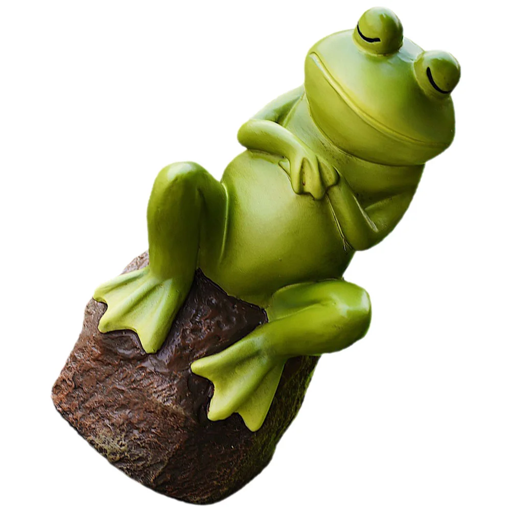 

Simulated Frog Ornament Photo Statue Props Animal Shape Adornments Micro Landscape Models Flower Pots