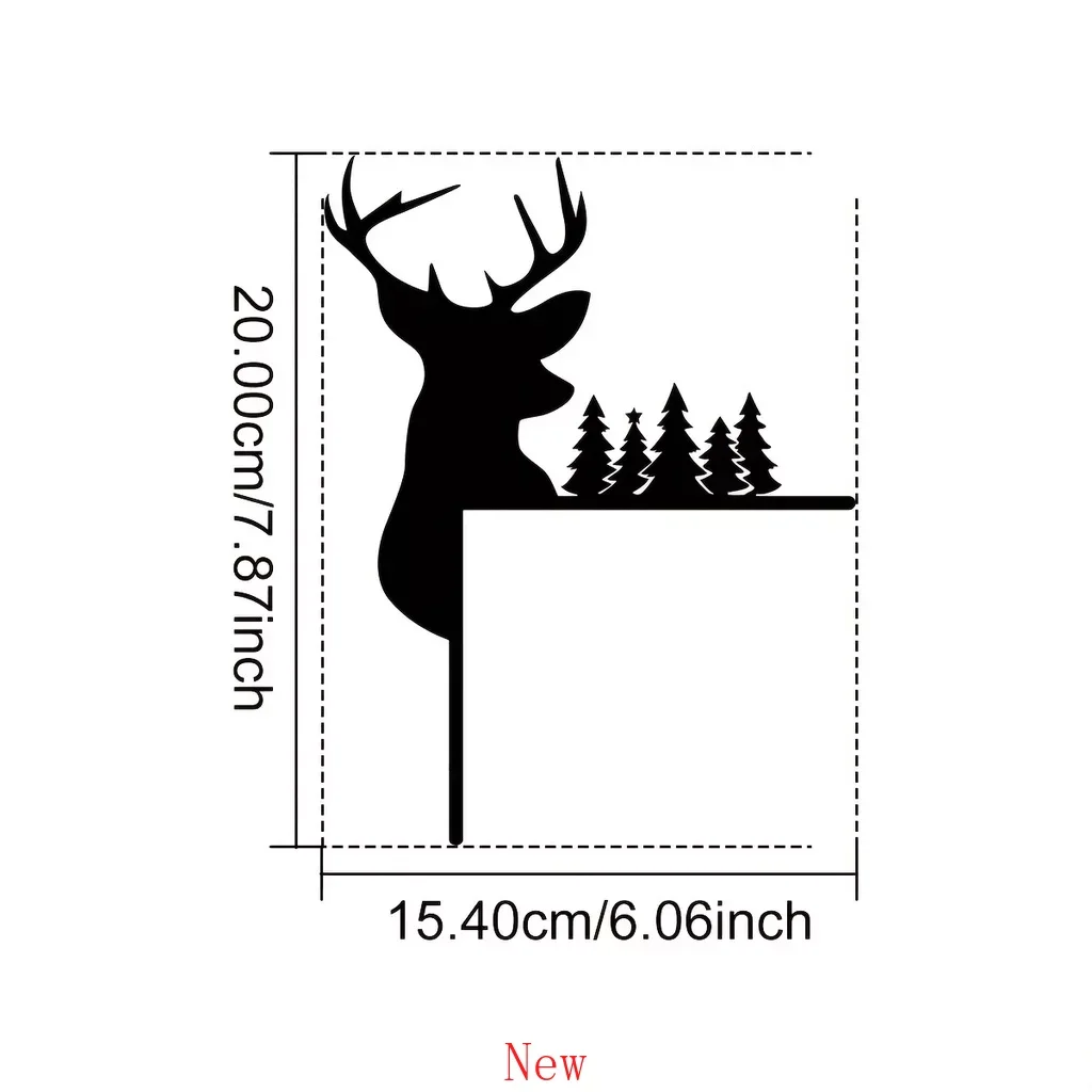 

Promotion Moose Silhouette Home Decorative Wall Stickers Door Corner Decoration Door Frame Corner Art Metal Wall Hanging Decora