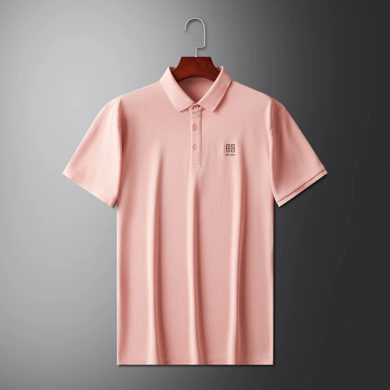 High end luxury brand POLO shirt men's short sleeved 2024 summer new exquisite silk embroidery breathable casual businessT-shirt