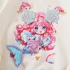 2024Girls' New Spring, Autumn and Winter Mermaid Little Girl Three-Dimensional Pattern Pullover Comfortable Bottoming Shirt 4