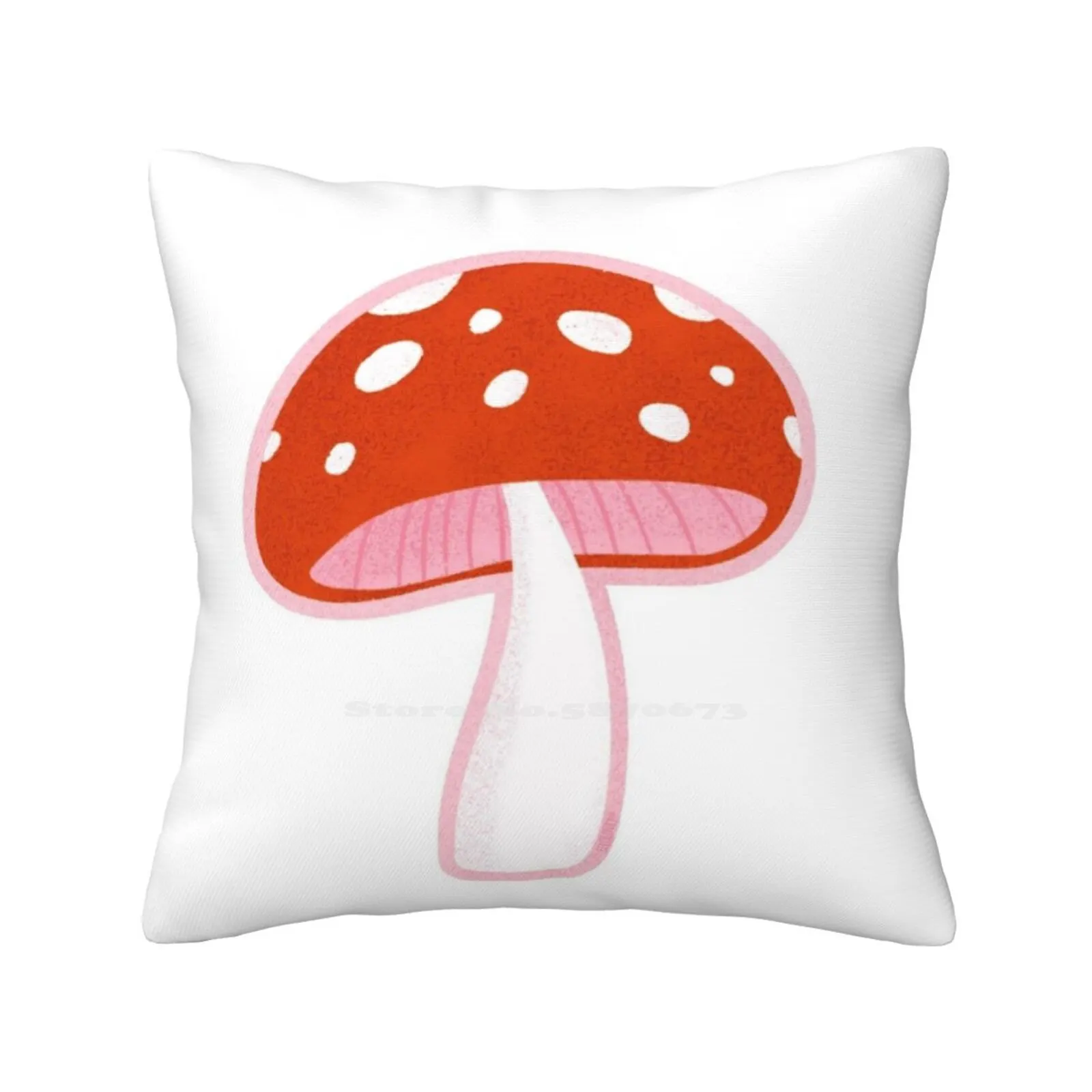 Fungo Della Foresta Cuscino Copricuscino Funghi Fungo Rosso Foraggio Toadsgabello Fungo Rosso E Rosa Mosca Spore Agariche Fungo