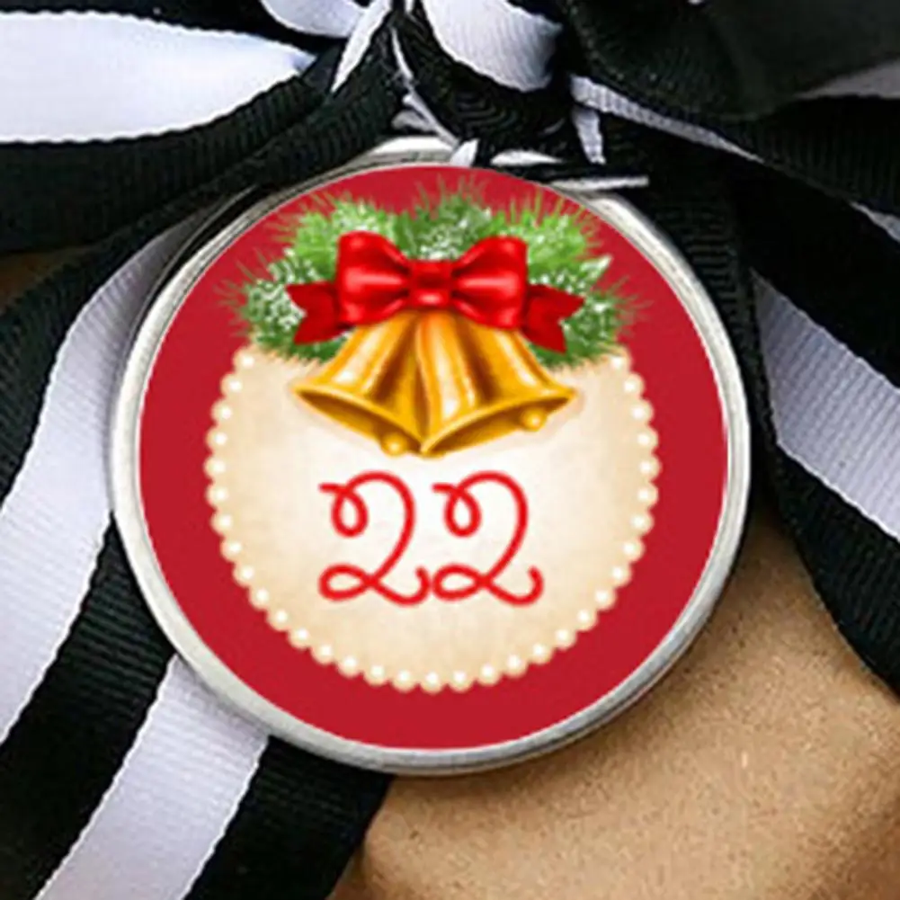 christmas Countdown Stickers 1-24 Round Christmas Label Sticker Festival Food Packaging Bag Decals for Envelopes Luggage Laptop