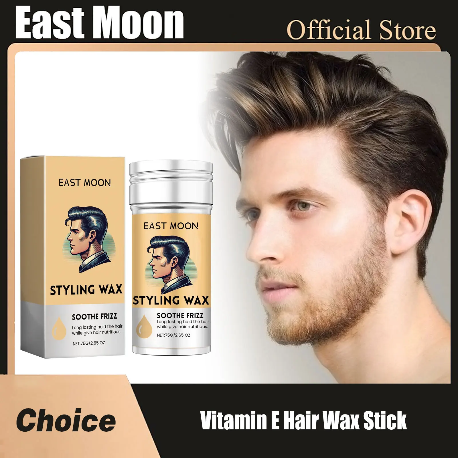 Vitamin E Hair Wax Stick Strong Hold Fixed Fluffy Improve Greasy Reducing Frizz Cosplay Wig Oil Control Men Hair Shaping Pomade