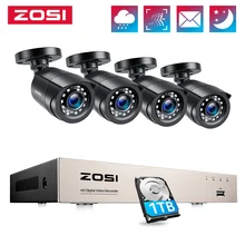 ZOSI 8CH 1080P System CCTV na zewnątrz, 5MP Lite wideo DVR z 4/8 sztuk 2MP kamera ochrony dzień/noc wideo z domu System nadzoru
