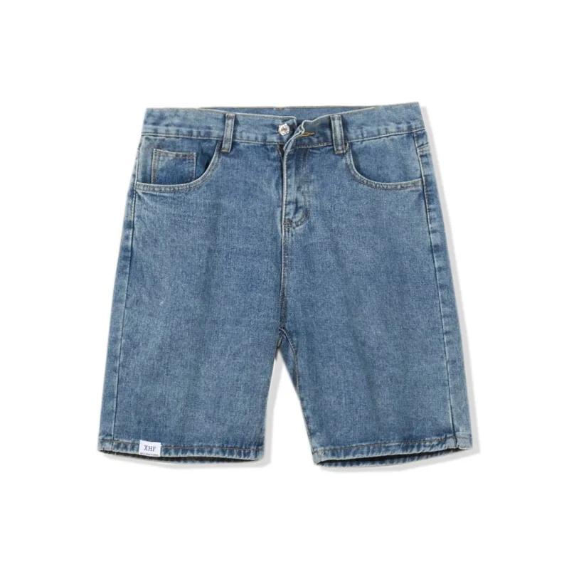 

Summer Men's Casual Denim Cargo Shorts Y2k Man Korean Fashion Straight Baggy Shorts Jeans
