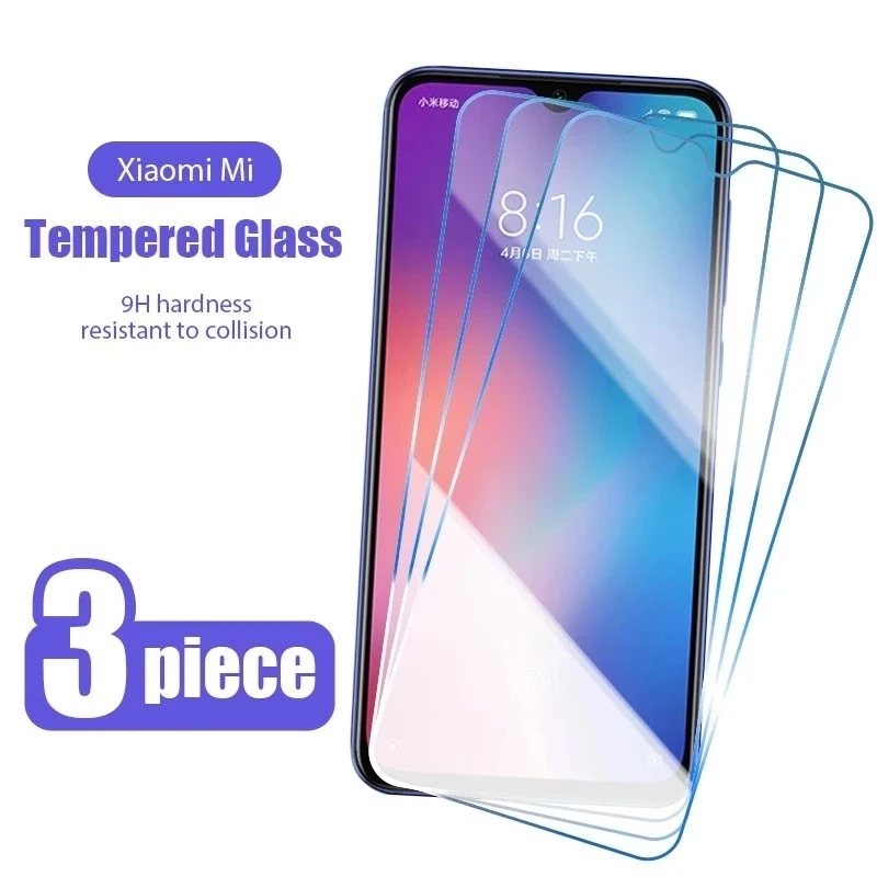 

3PCS 9H Hardness Tempered Glass For Xiaomi Mi 9 Lite 9T Pro Mi9 SE Screen Protector Mi 8 A3 Lite CC9 CC9E Play Protection Glass