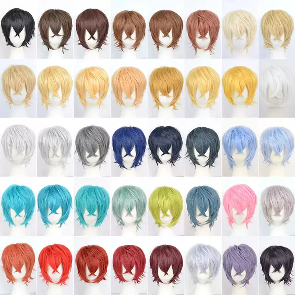 Anime Synthetic Hair wig Cosplay Wig Short Personification Cos Cute Lovely Pink Wig Wavy Curls Party Synthetic Hair with Bangs - 4