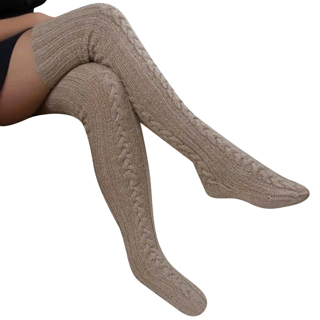 Calze al ginocchio da donna invernali calze autoreggenti da donna calze  lunghe da pavimento Sexy calde per ragazze calze lunghe in lana lavorate a  maglia sopra la calza al ginocchio - AliExpress