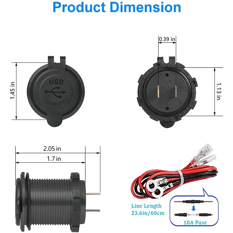 QC 3.0  USB  ,  12V, 24V USB ܼƮ,  ġ , ڵ, ؾ, RV,  2 