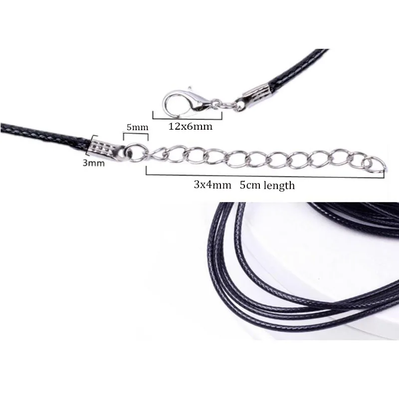 FYSL 120 Pcs Cordon Cuero para Colgante Cuerda Collar Cuero Negro