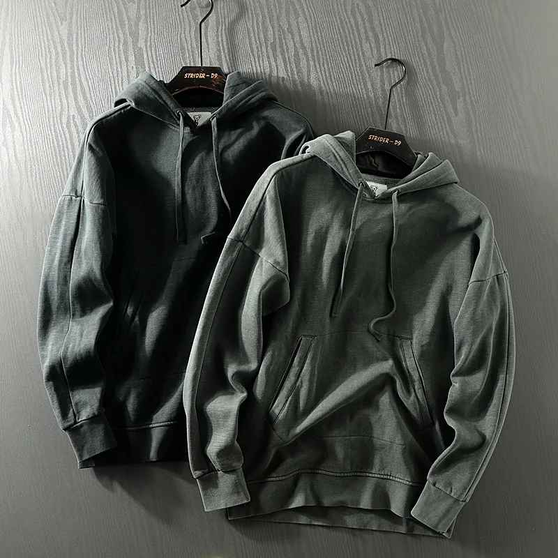 

High Weight Fabric Composite Cashmere Men's Europe Casual Cotton Hooded Sweater Outdoor Trekking Fitness Sports Running Jacket