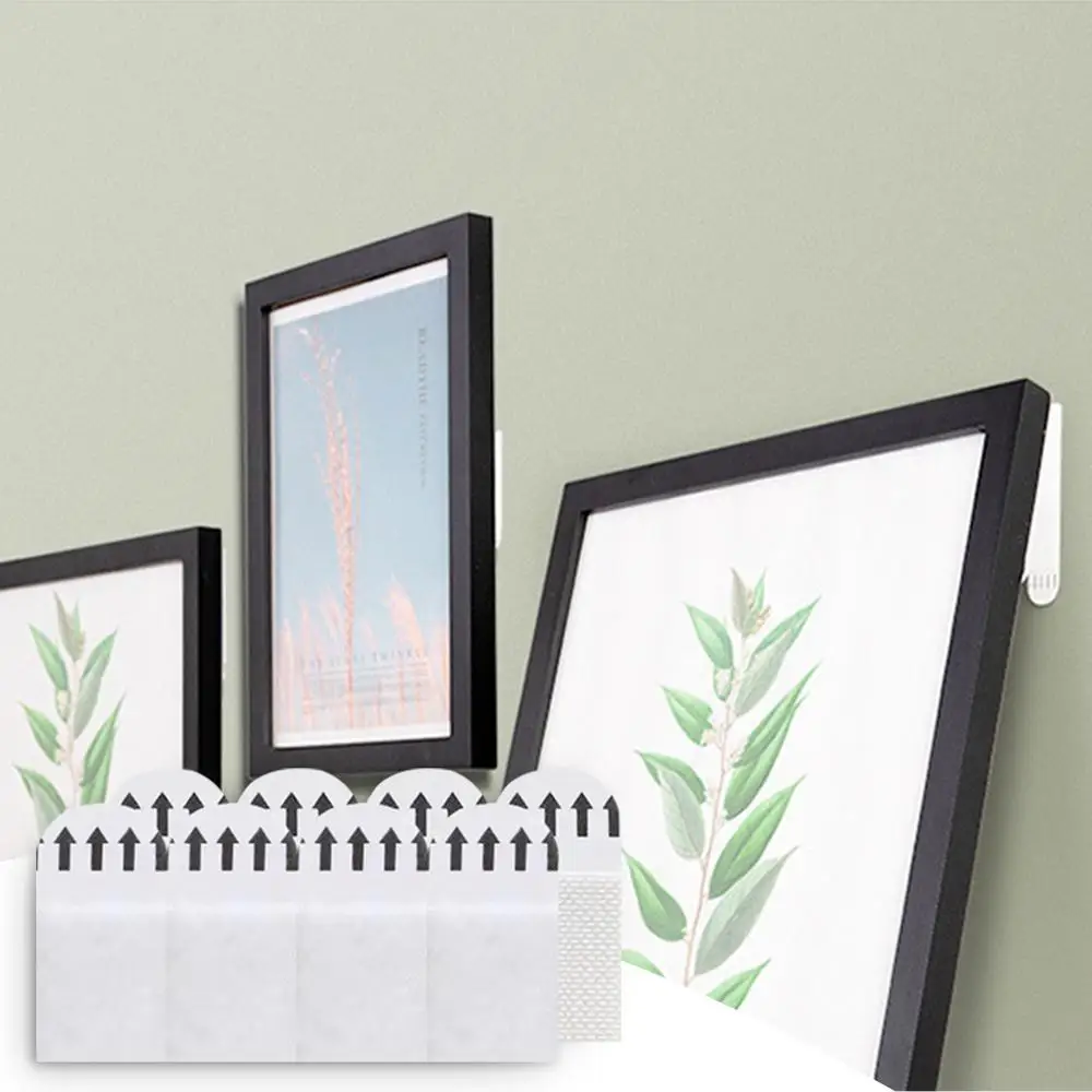 Description Picture 4 of item12 Pairs Punch-free Frame Tape Strips Self Adhesive Picture Frame Fixed Poster Wall Hook Decorate Fixing Wall Hanger