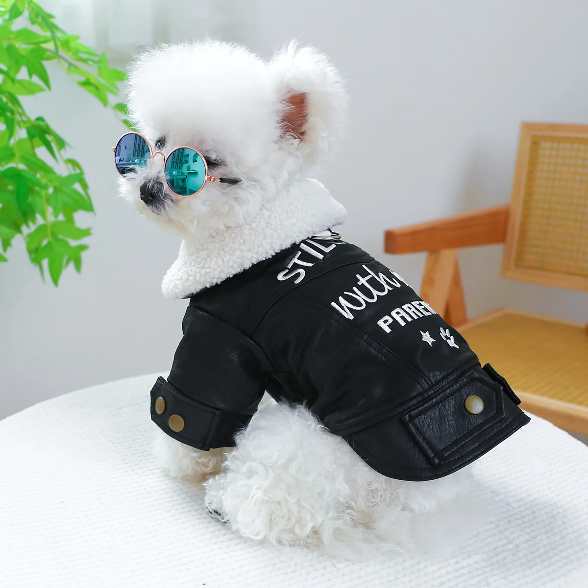 펫 서클 강아지 고양이 옷 두꺼운 면 코트 가죽 코트 애완동물 제품