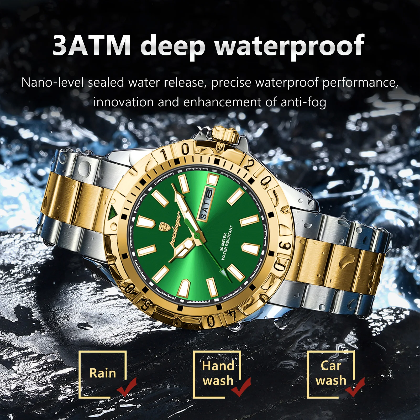 POEDAGAR Luxury Quartz Man Watch Waterproof Luminous Date Week Men Watch Military Stainless Steel Men's Watches Sport Male Clock