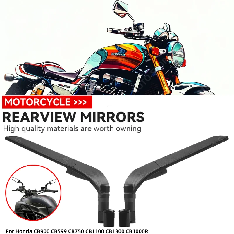오토바이 윈드 윙 사이드 백미러, 조절식 회전 액세서리, 혼다 CB900 CB599 CB750 CB1100 CB1300 CB1000R
