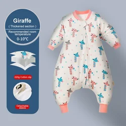 Cotton Cartoon Baby Sleeping Bag & Kids Jumpsuit Pajamas - 80-90cm (Giraffe 3)