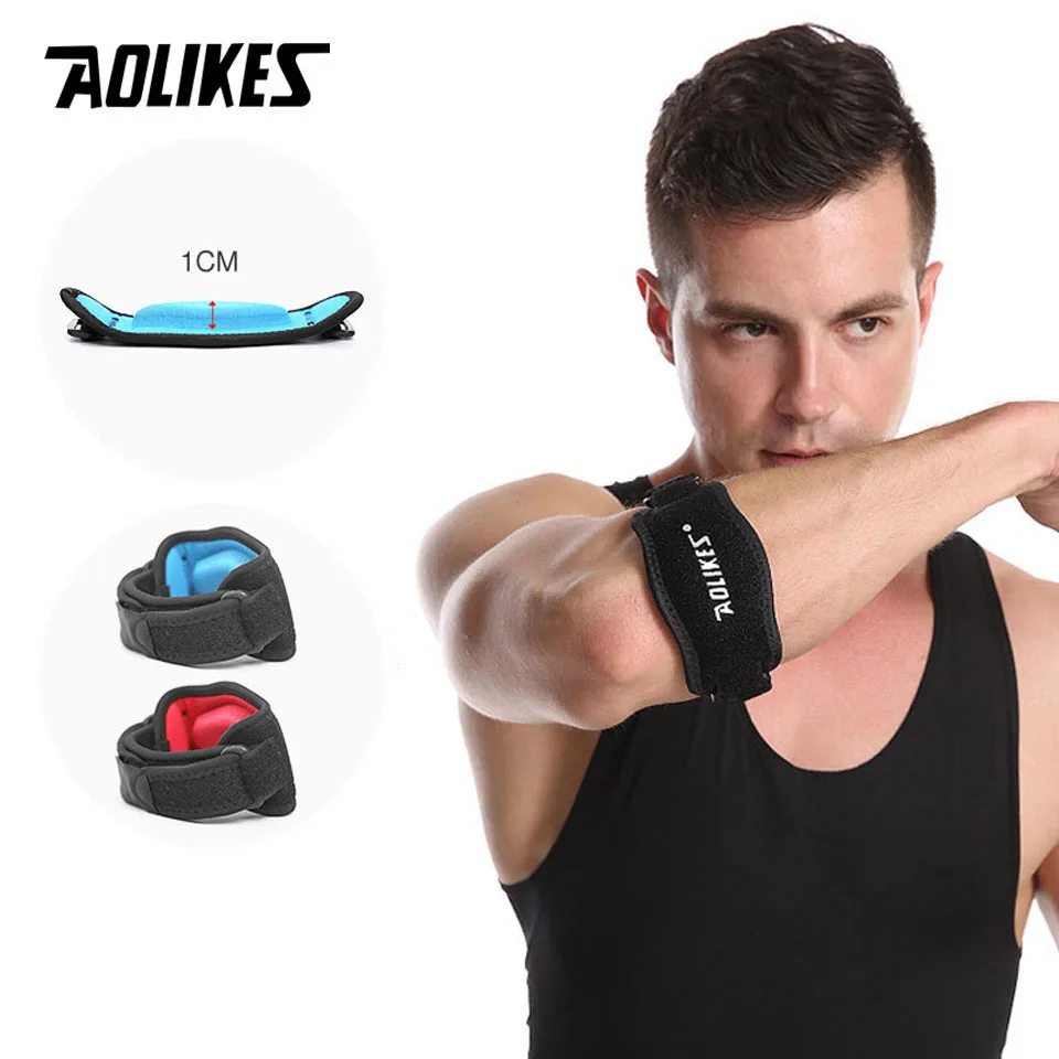AOLIKES 조정 가능한 팔꿈치 지지대, 농구, 골프, 팔꿈치 지지 스트랩, 팔꿈치 패드, 측면 통증, 후두염 교정기, 1 개