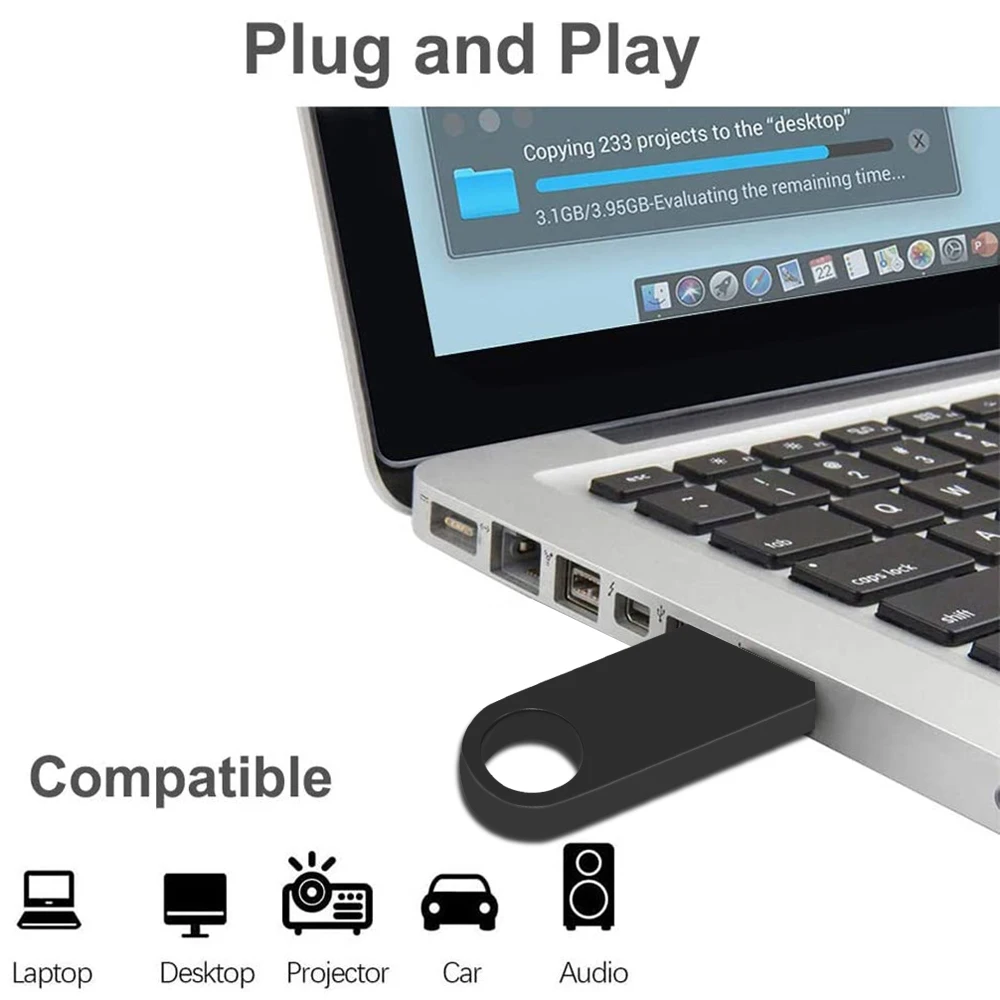 Waterproof Silver USB Flash Drive – Versatile Capacity Options – Perfect Gift