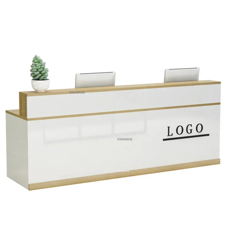 Company Front Desk Reception Desk Office Table Luxury Clothing Store Counter Modern Reception Couter Salon Furniture