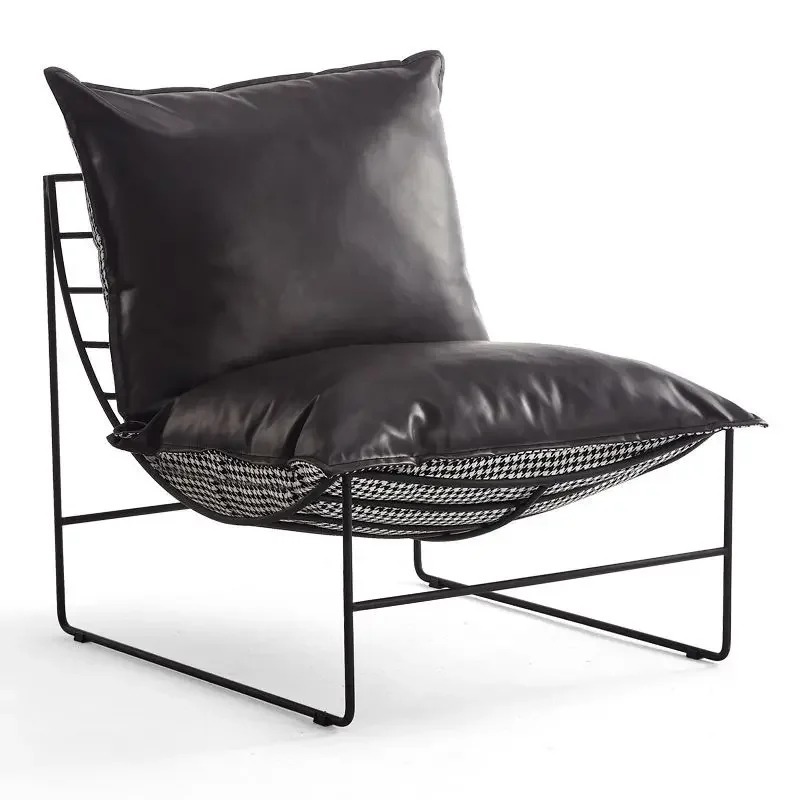 

Скандинавский тканевый Железный одноместный диван для чтения, спальни, кабинета, офиса, ленивый, из искусственной кожи, для отдыха, металлическое кресло 2023, роскошное