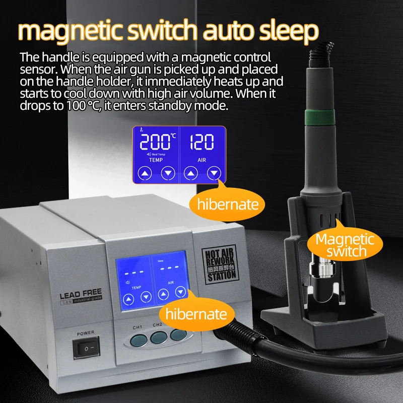 NEW 861X 1300W Ultra-High-Power Lead-free Adjustable Hot Air Gun Rework Station Soldering 1300W 220V For Phone CPU Chip Repair