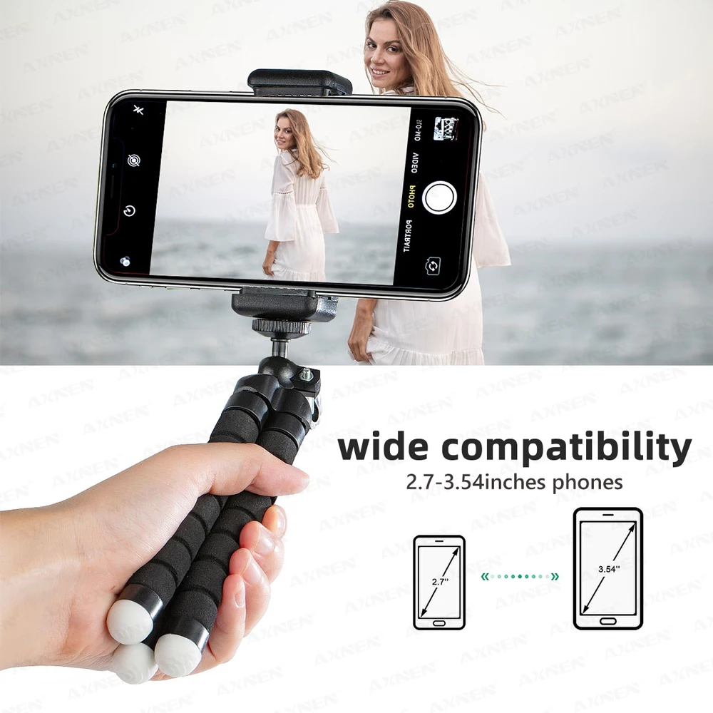 Portable Octopus Mini Tripod with Phone Holder and Optional Wireless Remote