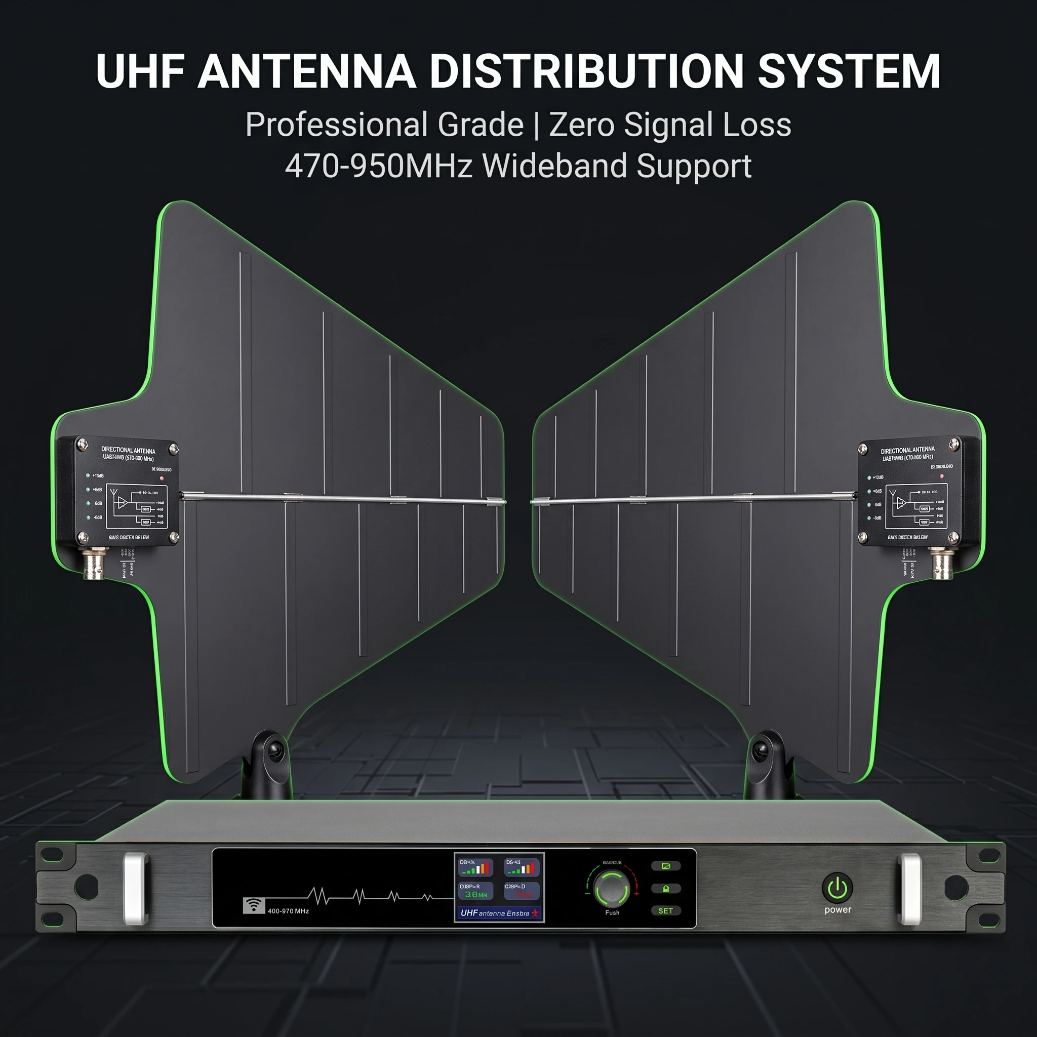 폴킷슨 AT-16pro 470-950MHz 안테나 분배 시스템 무선 마이크 앰프 분배기 무손실 신호 전송 스테이지 라이브용