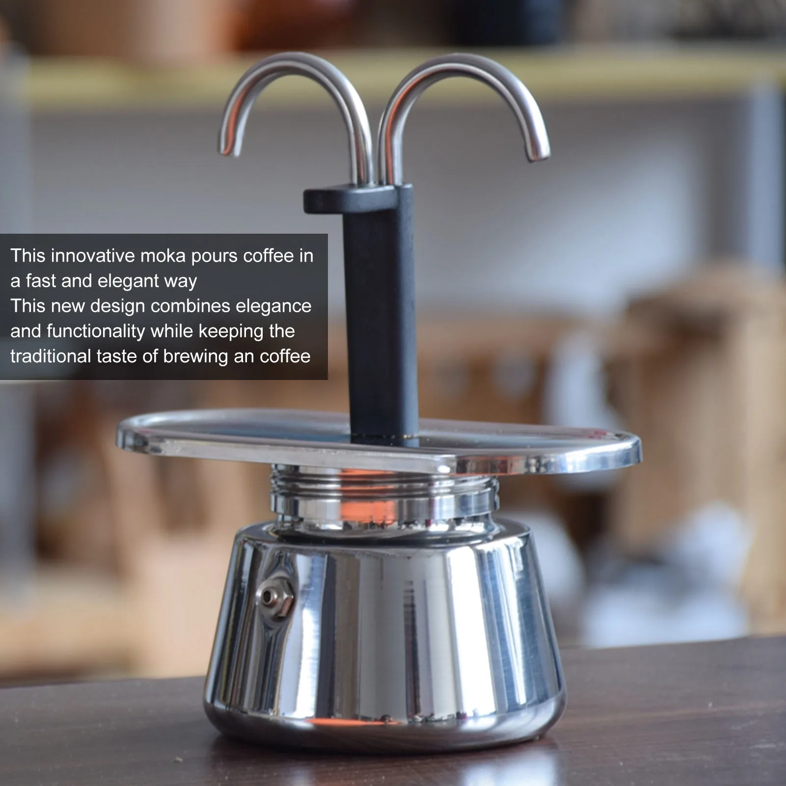 2 Cup 100ML Moka Pot Double Head Stainless Steel Mocha Coffee Pot Italian DIY Conduit Coffee Maker espresso coffee maker,coffee maker,coffee pot,espresso maker
