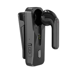 Wireless Bluetooth Ear - Hook Headset with HD Microphone and Vibration Alert (Black)