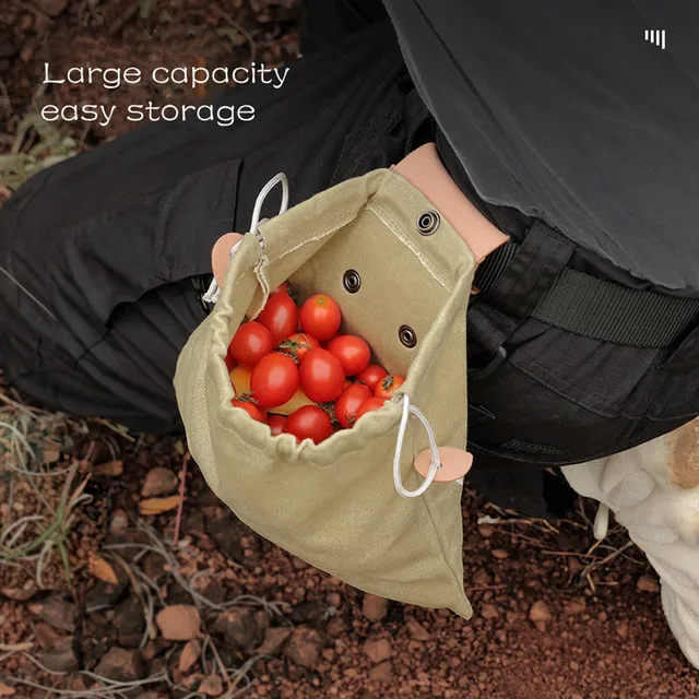 Kültéri Takarmányozó Táska Gyümölcs Szedő Derék Függő Szerszám Övzsák Húzózsákos Összecsukható Vászon Tároló - Image 4