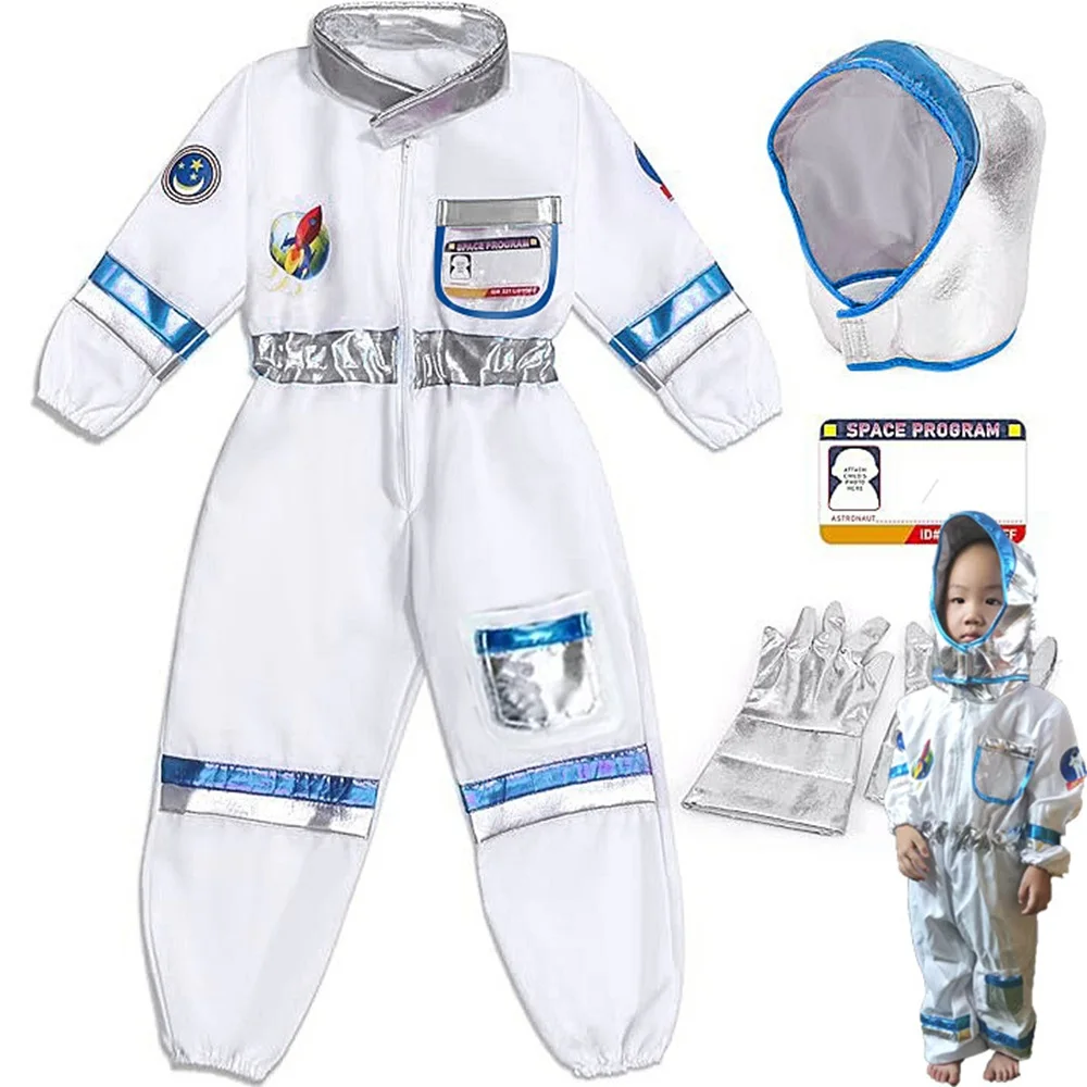 Rocket Cosplay Astronaut Spacesuit Costume for Kid with Hat Gloves