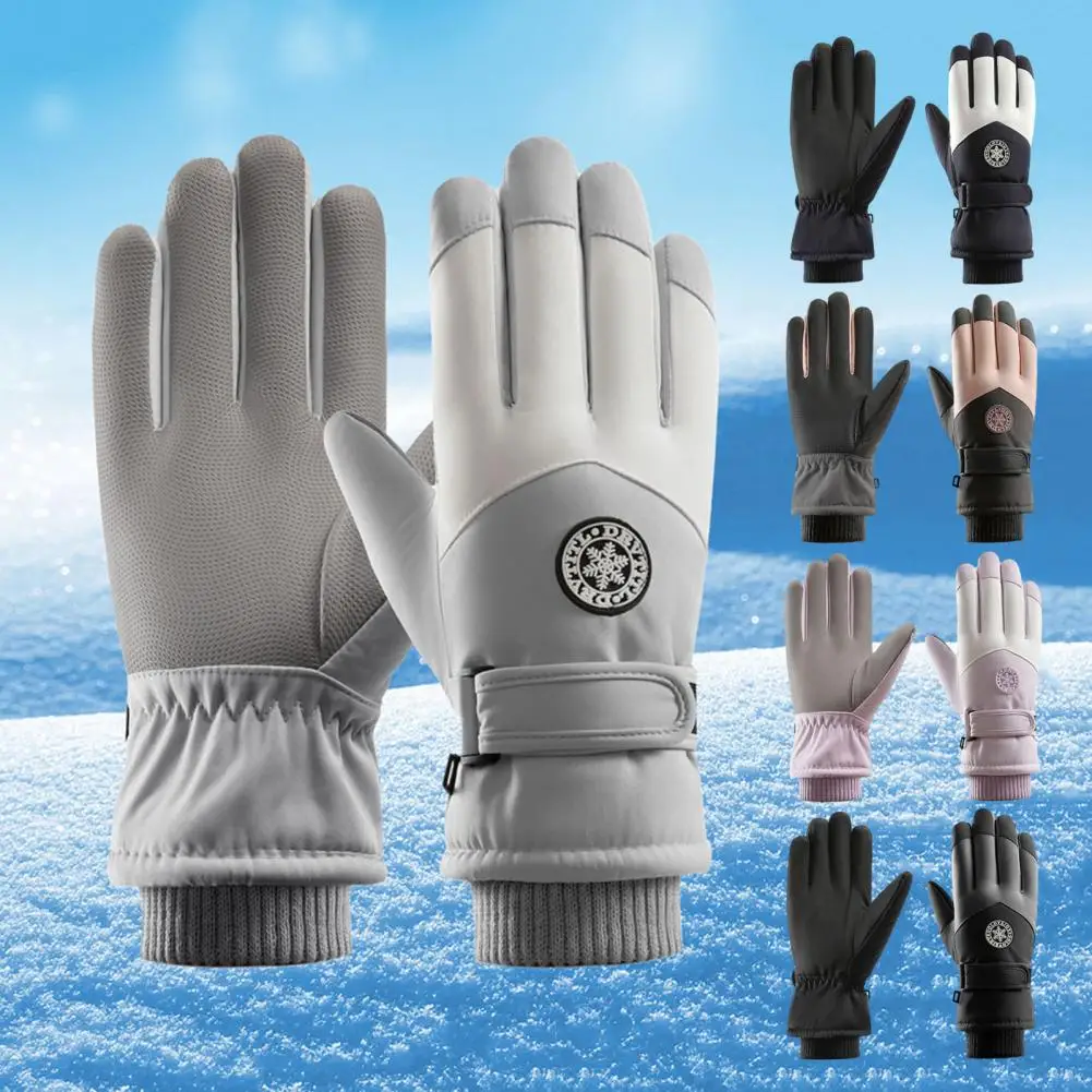 Wear-resistant Gloves Windproof Winter Cycling Gloves with Touch Screen Anti-slip Wrist Warm Thick Material for Unisex Skiing 1 windproof winter gloves winter cycling gloves with thick plush touch screen anti slip design for unisex warm windproof