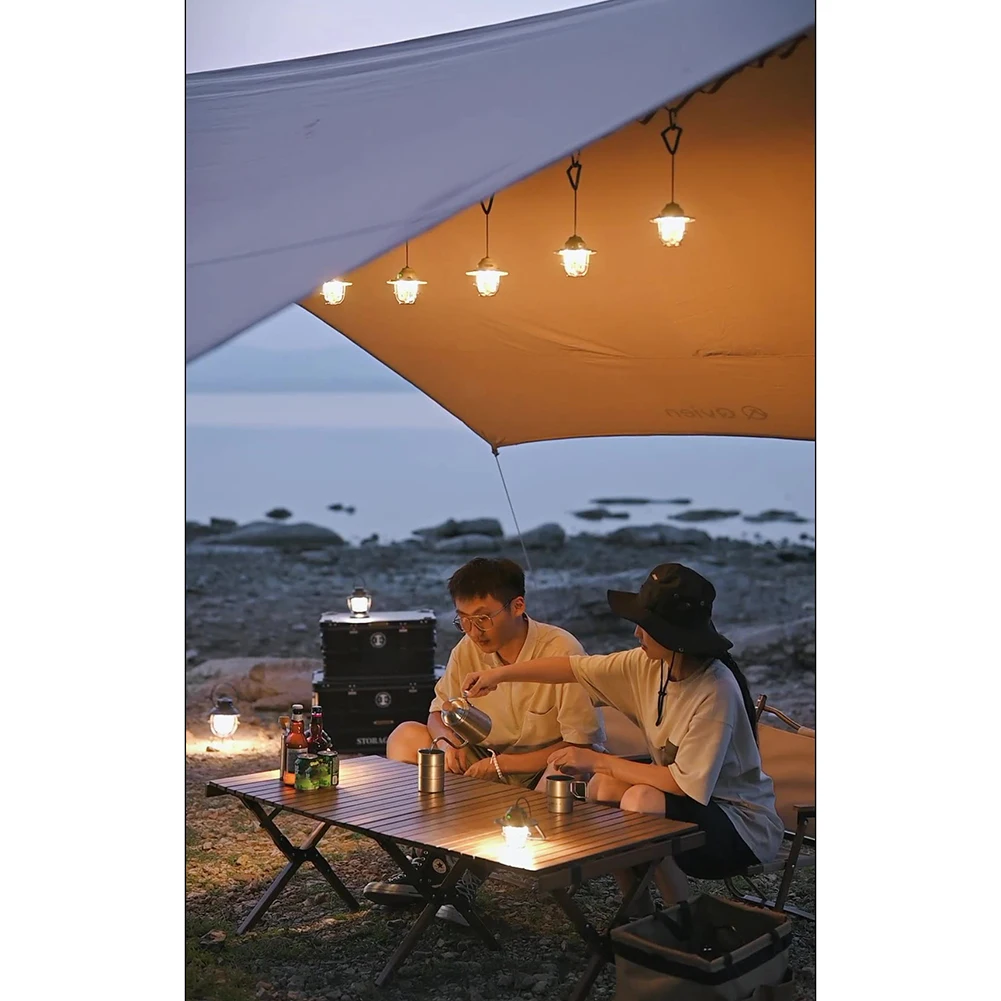Camping Lamp LED Camping Lamp 1200mAh Emergency Light Lantern IPX4 Waterproof Retro Atmosphere Chandelier Stepless Dimming Fishing Hiking