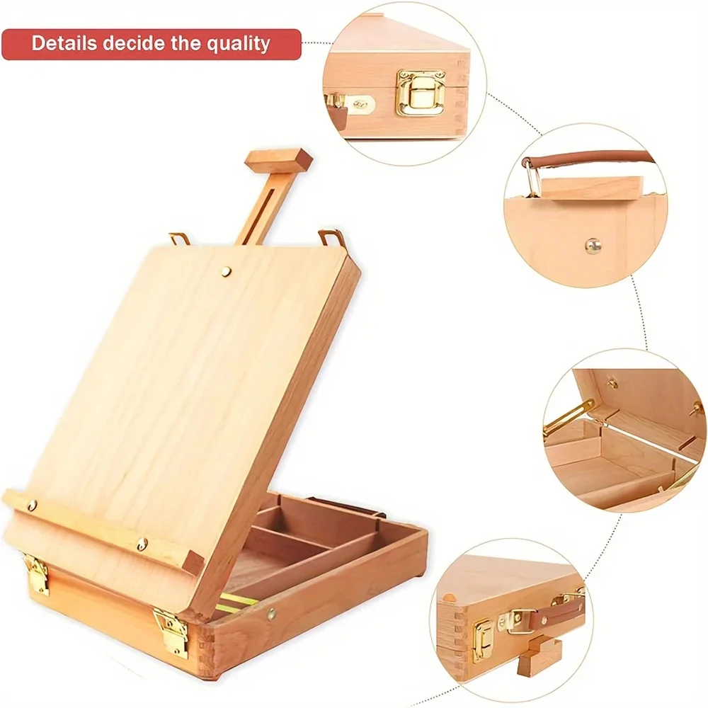 Handheld Painting From Life Oil Box Case Traditional Painting Sketch Easel Portable Art Toolbox Desktop Frame portable art toolbox